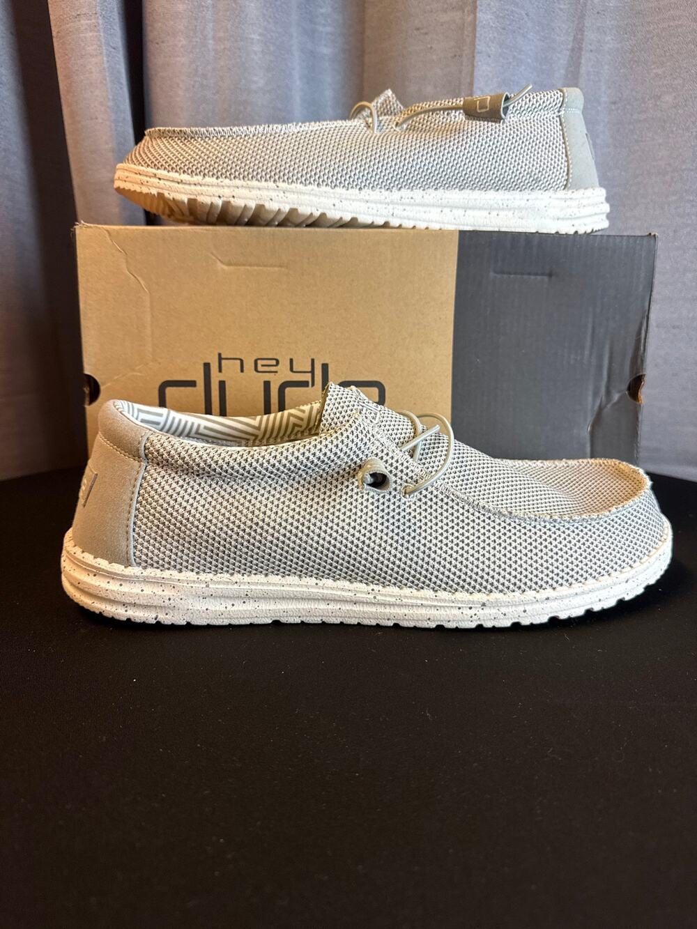 NIB Hey Dude Grey Woven Shoes 15 M